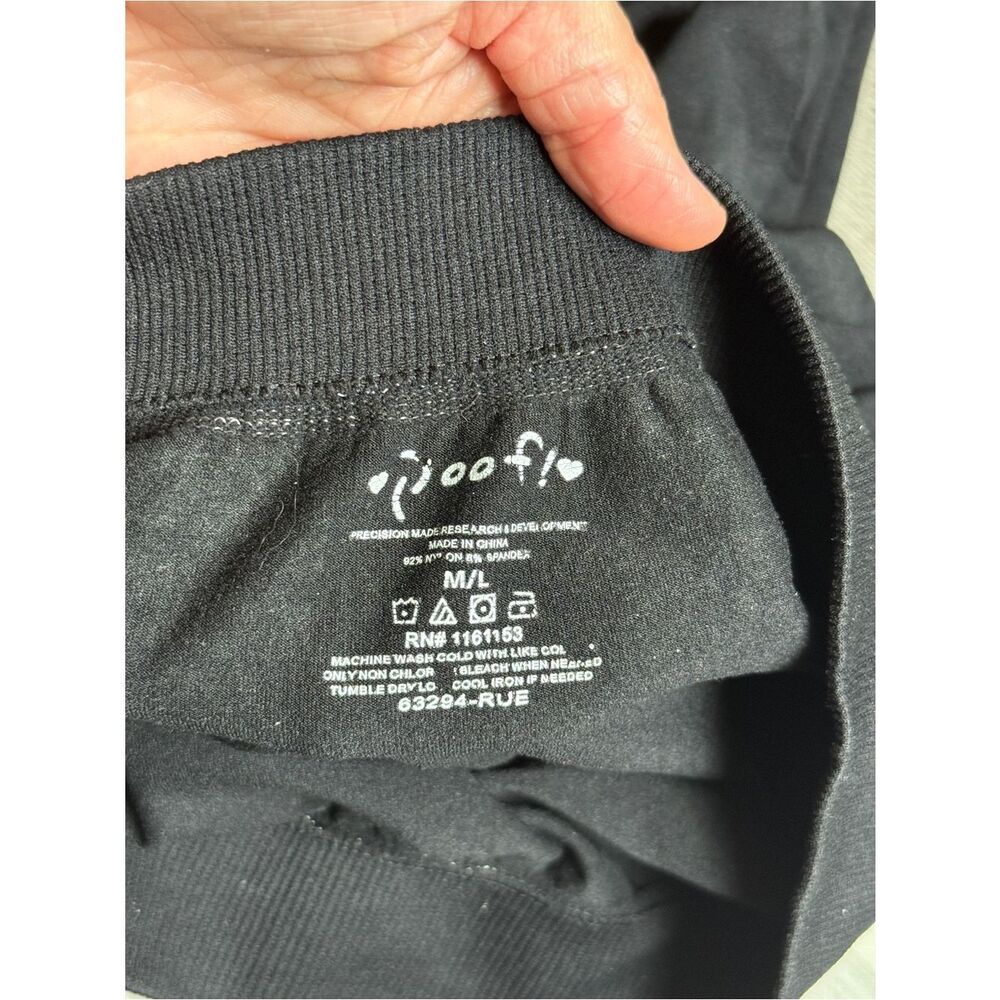 Opaque Black Footless Tights High Rise Nylon Spandex Stretchy M/L - Picture 5 of 9